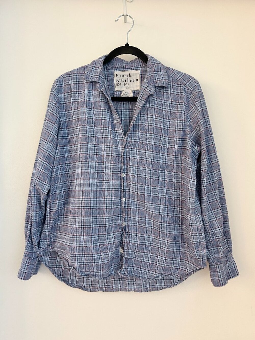 Frank & Eileen The Eileen Relaxed Button-Up Shirt Blue Check Size S